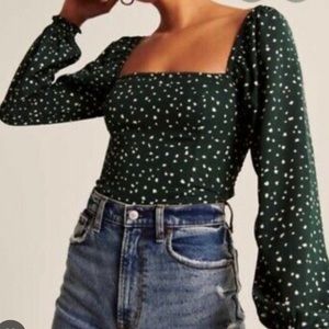 Abercrombie polka dot blouse
